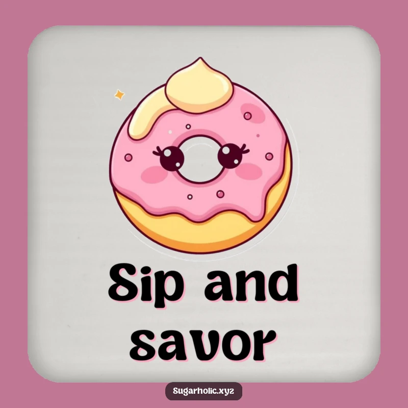 Funny Donut Smile Drink Coaster: Protect Tables with Sweet Style!