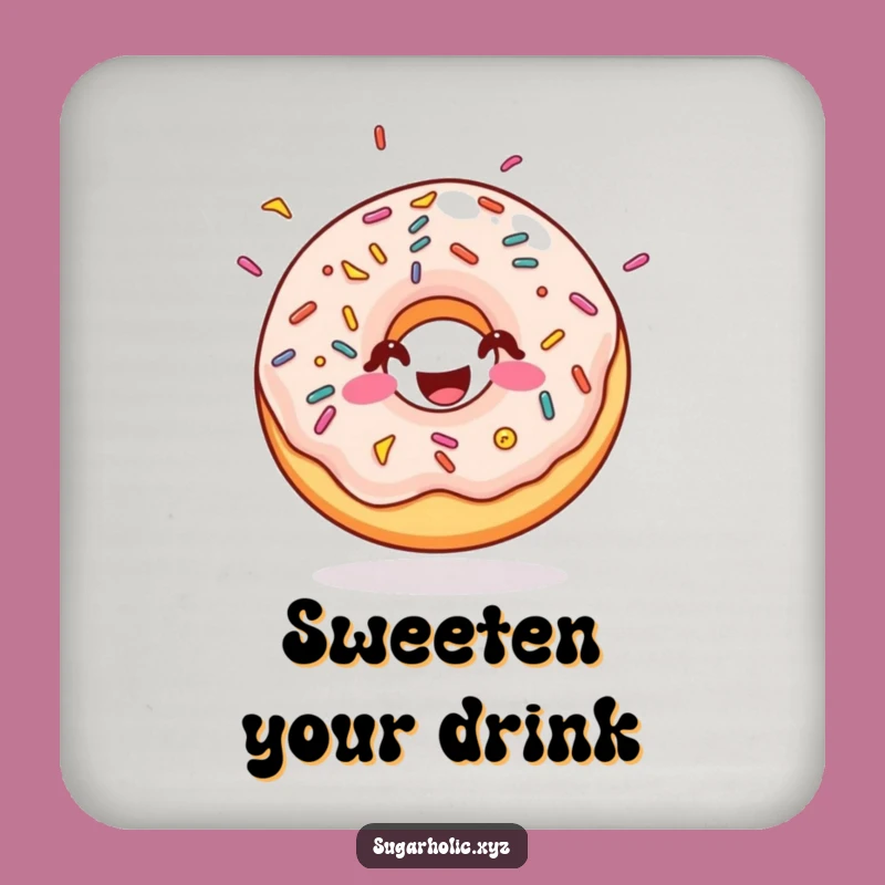 Funny Doughnut Sprinkles Coaster - Protect Surfaces with Sweet Style!
