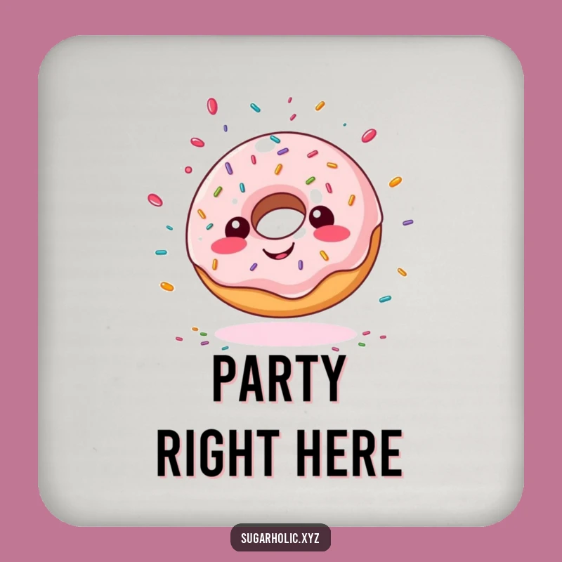 Funny Giddy Doughnut Coaster - Protect Surfaces with Sprinkle-Filled Humor!