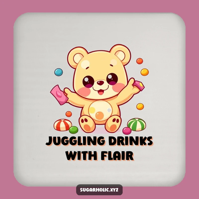 Funny Gummy Bear Juggling Coaster - Protect Surfaces with Candy Fun