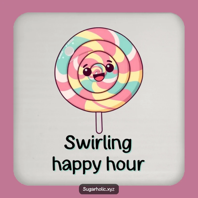 Funny Happy Spinning Lollipop Coaster - Protect Surfaces with Sweet Charm