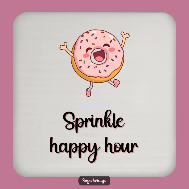 Funny Jumping Donut Coaster: Protect Surfaces with Sprinkles, Adorable Funny Gift