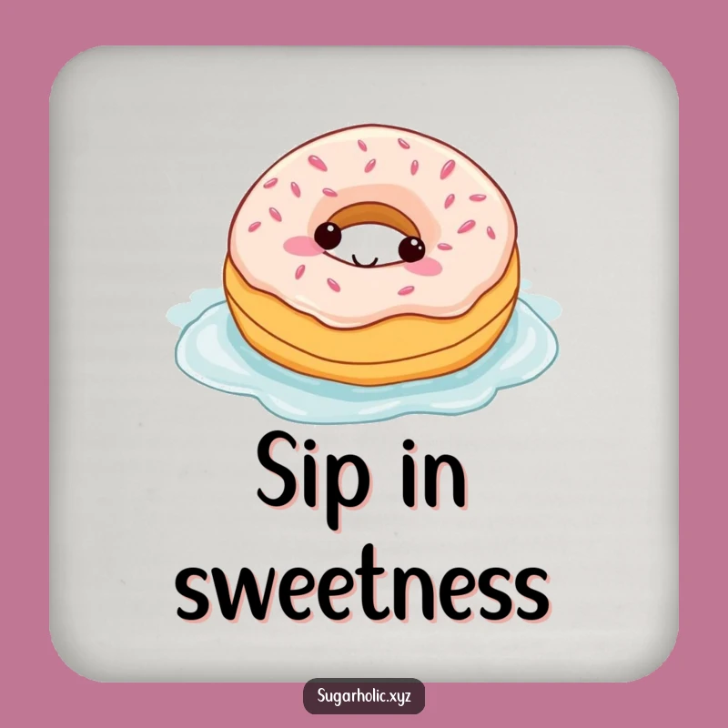 Protect Surfaces with Humor: Funny Donut Frosting Swim Coaster
