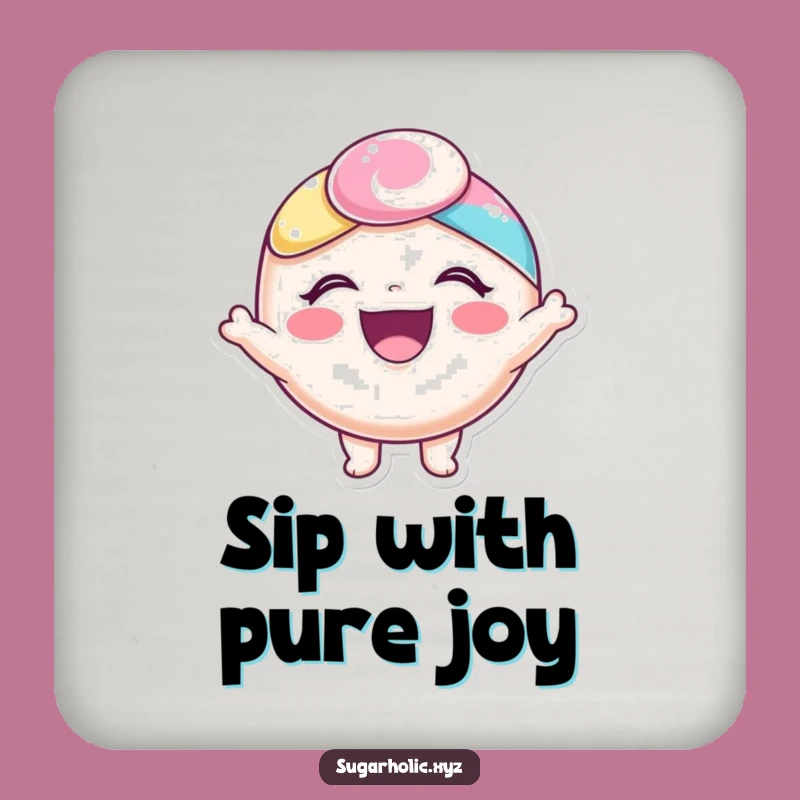 Protect Surfaces with Smiles: Funny Candy Joy Coaster