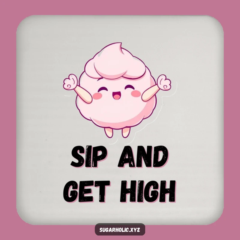 Funny Candy Floss Coaster - Protect Surfaces with Sweet Charm