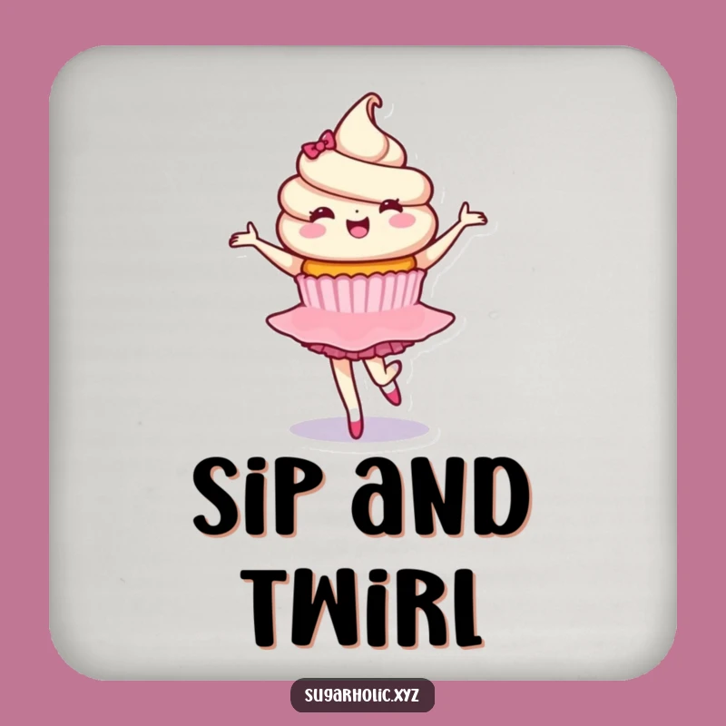 Funny Cupcake Ballet Coaster: Delighted Character Protection, Graceful Gift