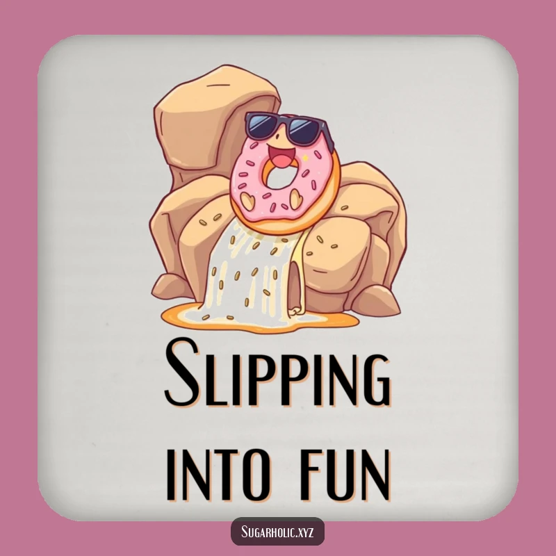 Funny Donut Coaster: Caramel Waterfall Protection, Hilarious Tabletop Gift