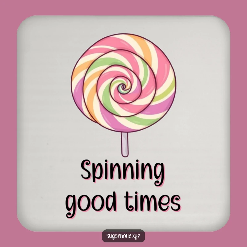 Funny Spinning Lollipop Coaster - Protect Surfaces with Sweet Style!