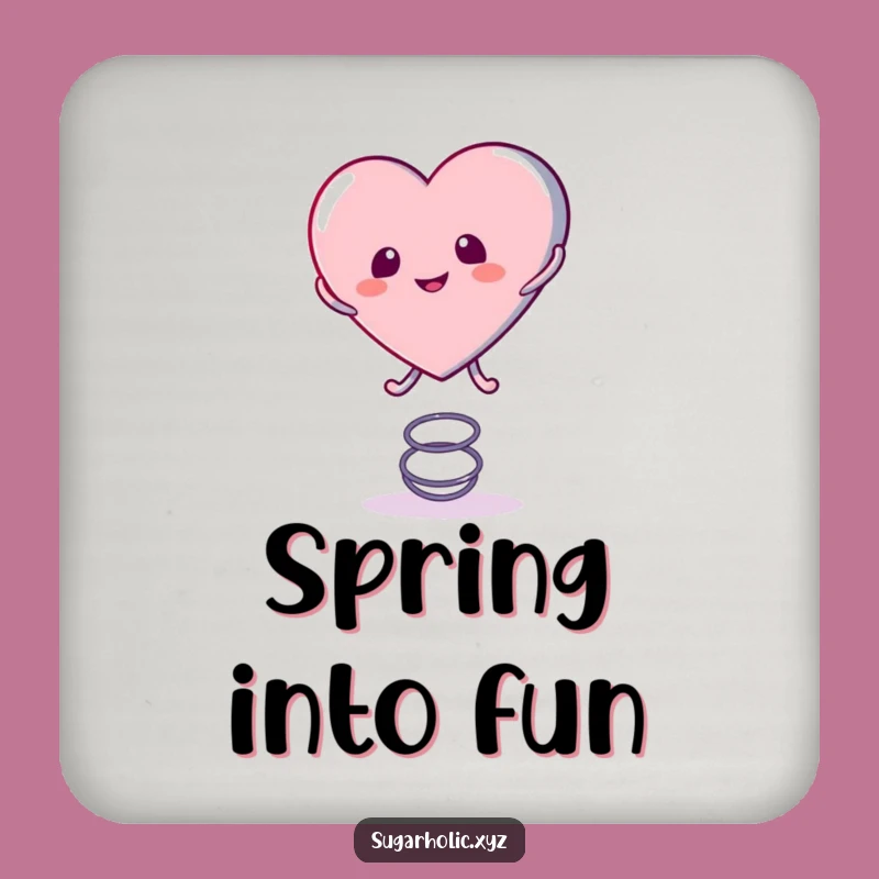 Funny Candy Heart Spring Drink Coaster: Protect Tables with Playful Style!