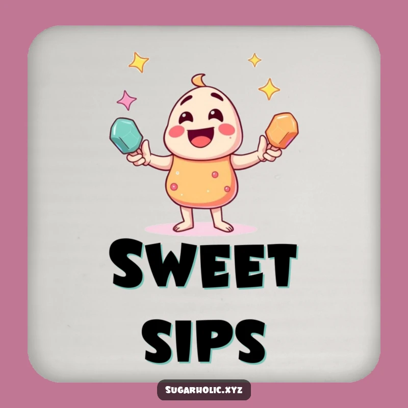 Funny Candy Juggler Coaster - Sparkling Rock Candy Drink Protector Gift