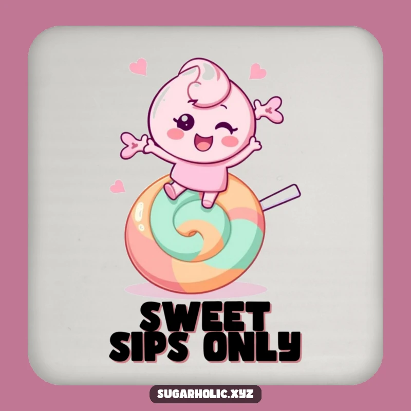 Funny Candy Bounce Coaster: Protect Surfaces Sweetly, Cheerful Character, Perfect Funny Gift