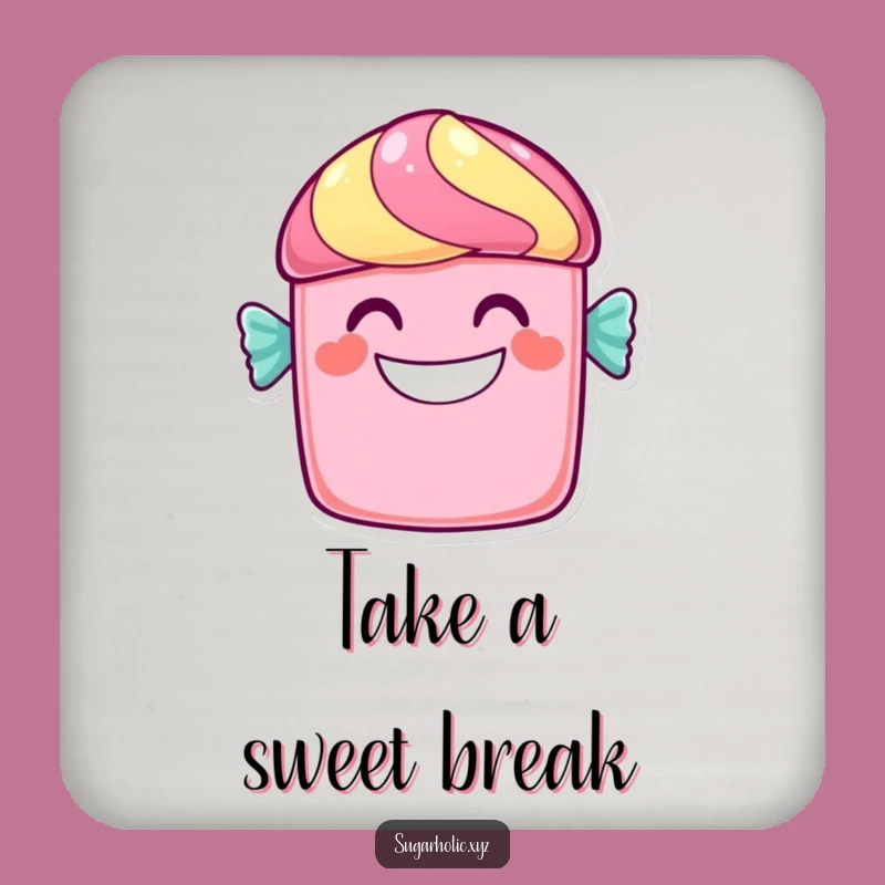 Funny Candy Bar Grin Coaster Set: Protect Surfaces with Sweet Art, Perfect Gift