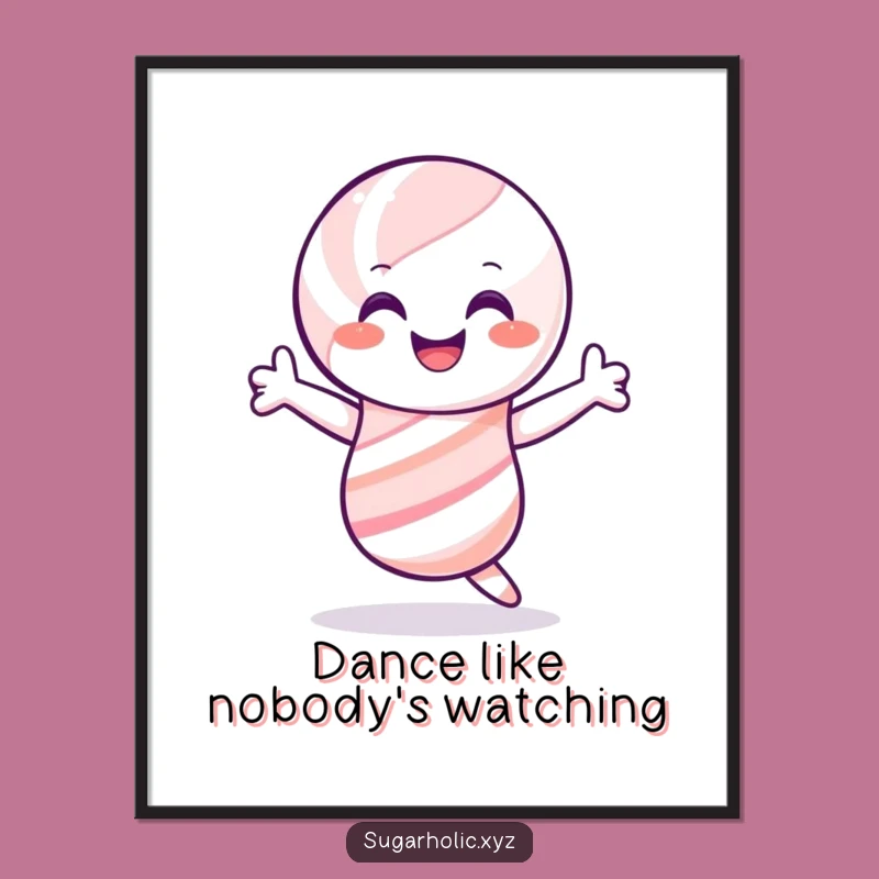 Funny Candy Cane Shimmy Poster - Decorate with Joyful, Hilarious Holiday Vibes!