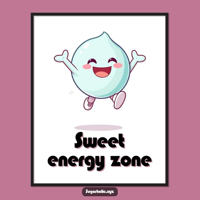 Funny Candy Character Poster: Sugary Excitement Wall Art Funny Gift