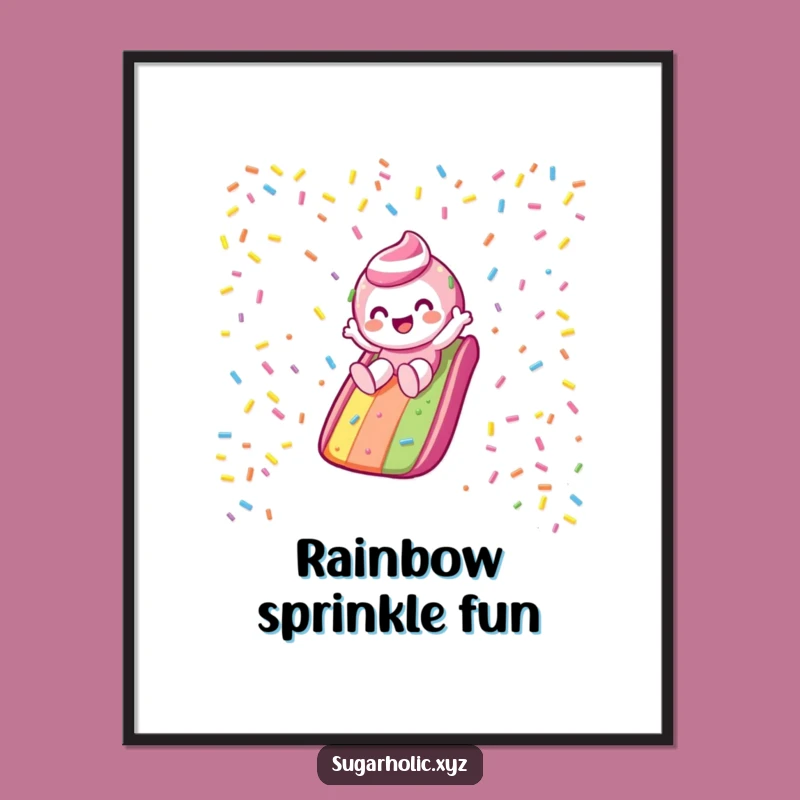 Funny Candy Slide Poster: Sweet Ride, Gleeful Character Art, Ideal Funny Gift