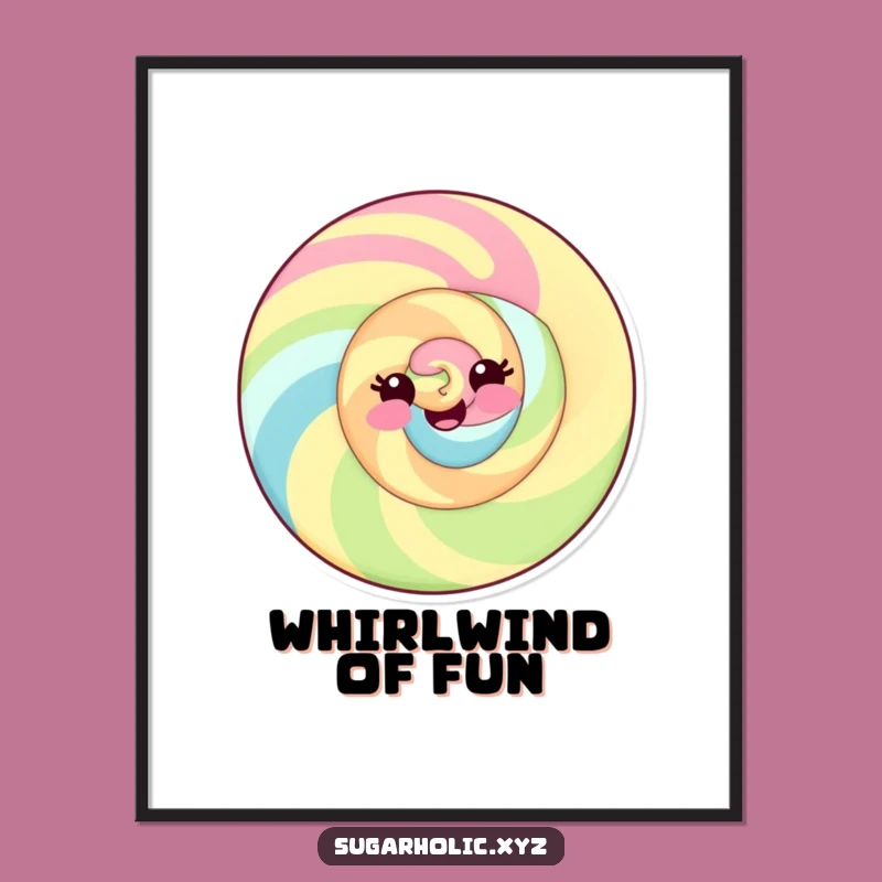 Funny Candy Swirl Poster: Delighted Smile Art for a Playful Funny Gift