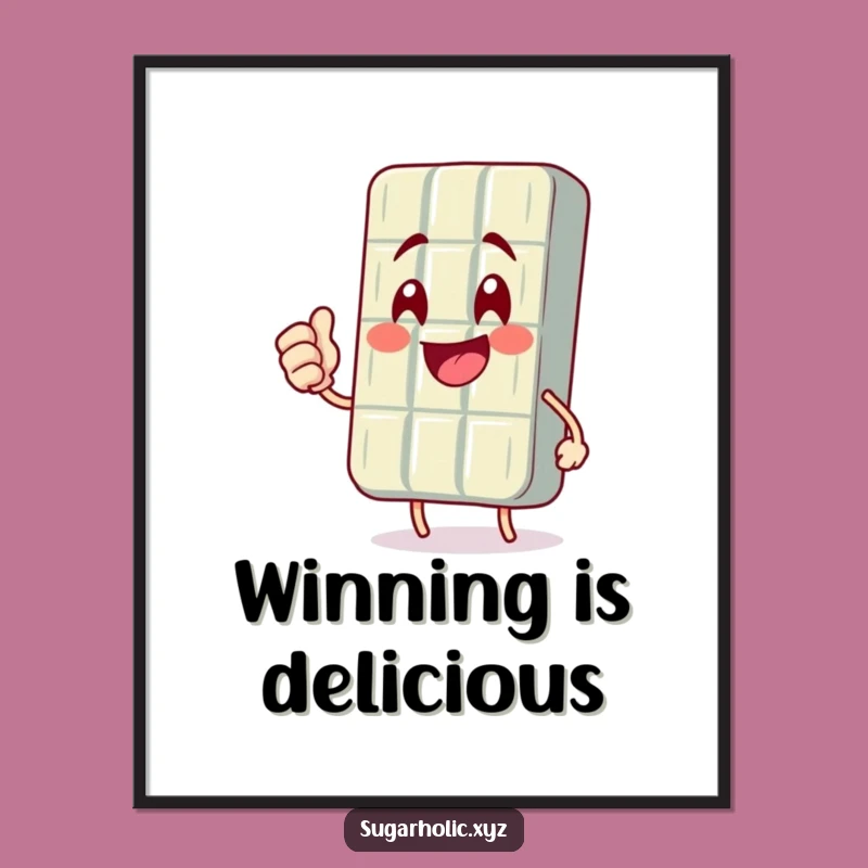 Funny Chocolate Bar Fist Pump Poster: Motivational Art for Your Triumphant Space