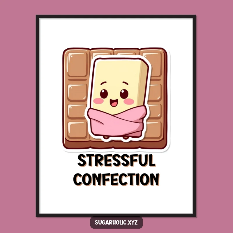 Funny Chocolate Chip Art Print - Sweet Stress Poster, Ideal Funny Gift
