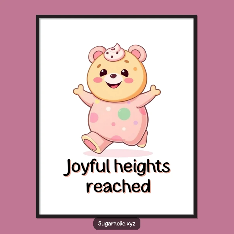 Funny Cookie Poster: Gummy Bear Bounce, Joyful Wall Art Gift