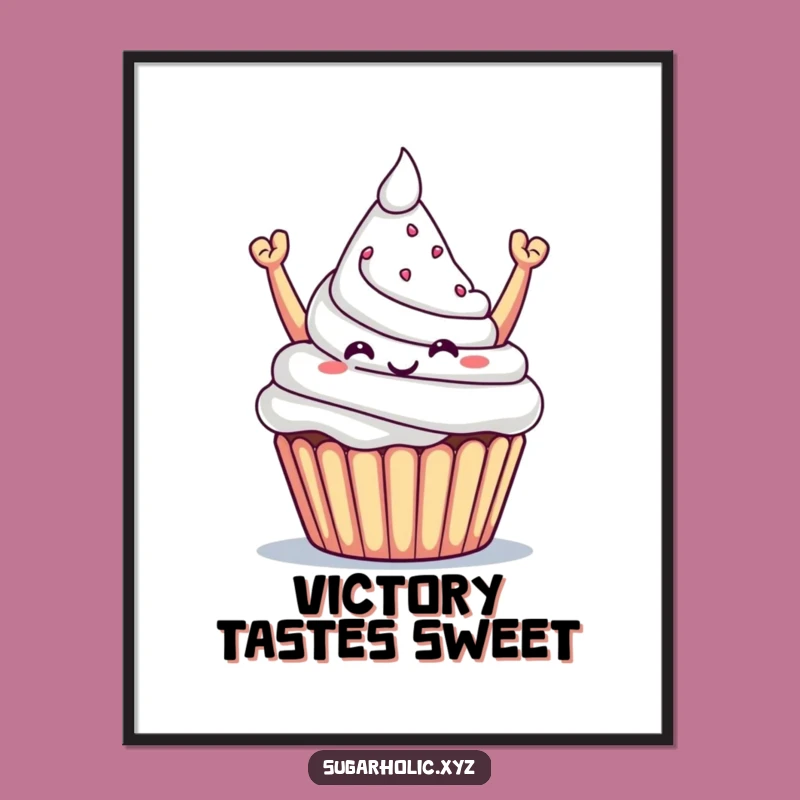 Funny Cupcake Mountain Poster: Celebrate Sweet Triumphs