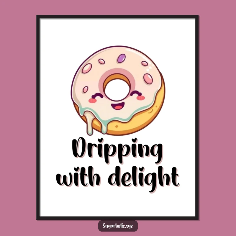Funny Donut Poster: Wiggling Glazed Art, Hilarious Treat Decor Gift