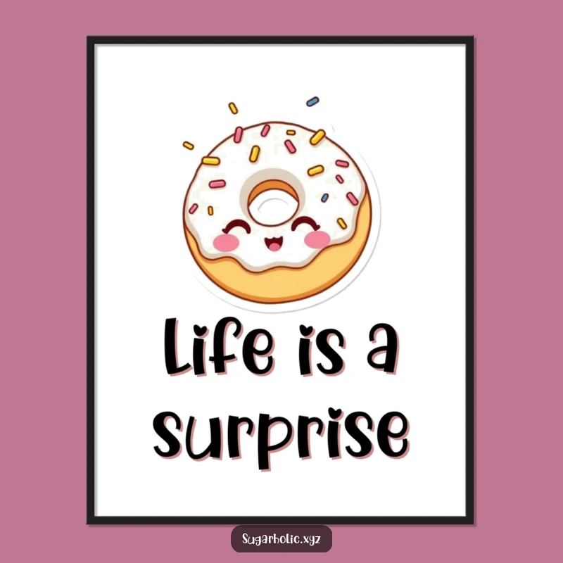 Funny Donut Sprinkle Wink Poster - Whimsical & Hilarious Dessert Wall Art