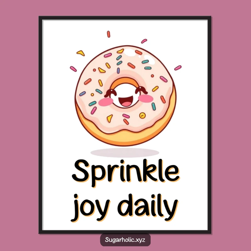 Funny Doughnut Sprinkles Poster - Joyful Wall Art for a Sweet Touch!