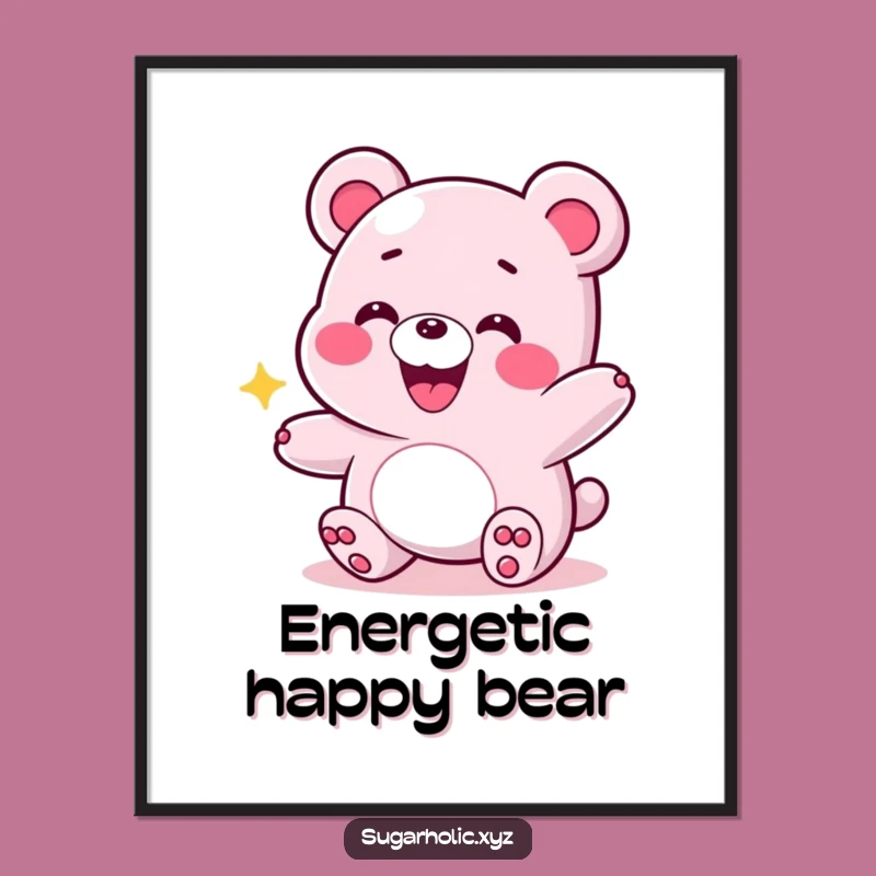 Funny Energetic Gummy Bear Poster - Decorate with Playful Energy