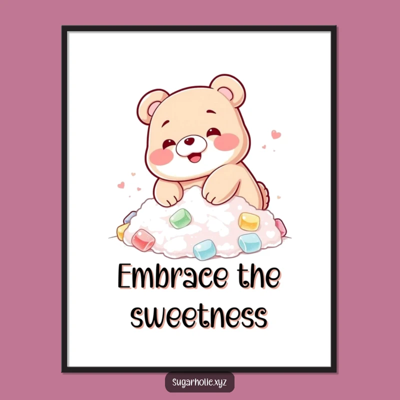 Funny Gummy Bear Sugar Dive Poster - Sweet Wall Art Gift!