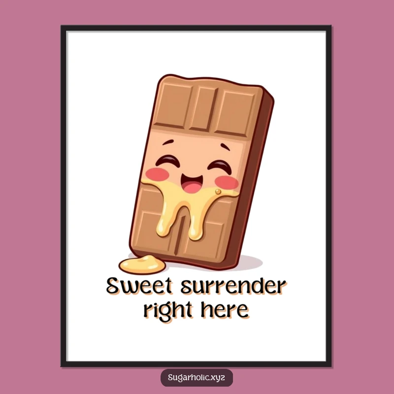 Funny Melting Chocolate Bar Poster - Sweeten Your Walls with Hilarious Art!