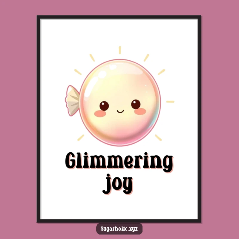 Funny Hard Candy Poster: Beaming Shimmer Art for a Sweet Funny Gift