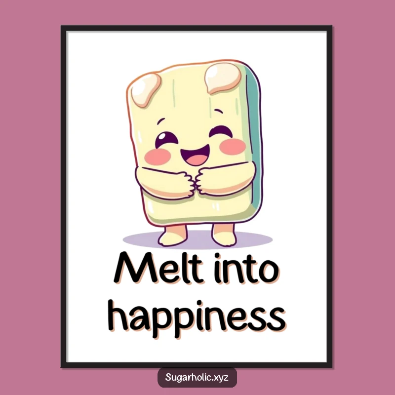 Funny Happy Candy Bar Hug Poster - Sweet Wall Art for Your Space