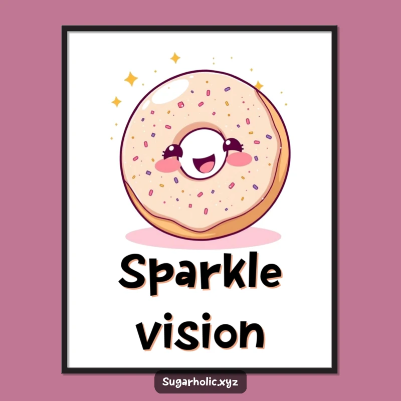 Funny Glitter Donut Magic Poster: Hilarious Wall Art Gift