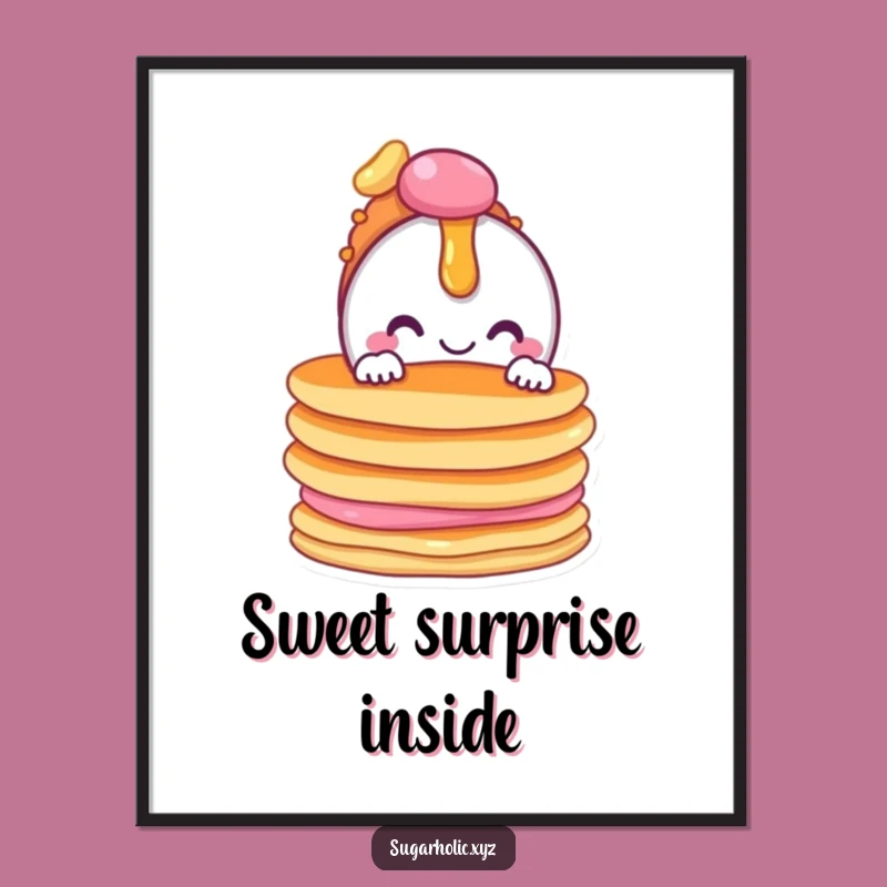 Morning Delight Funny Candy Pancake Poster - Sweet Wall Art