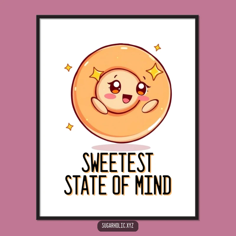 Funny Caramel Swirl Starry Eyes Poster: Whimsical Wall Art for a Joyful Atmosphere