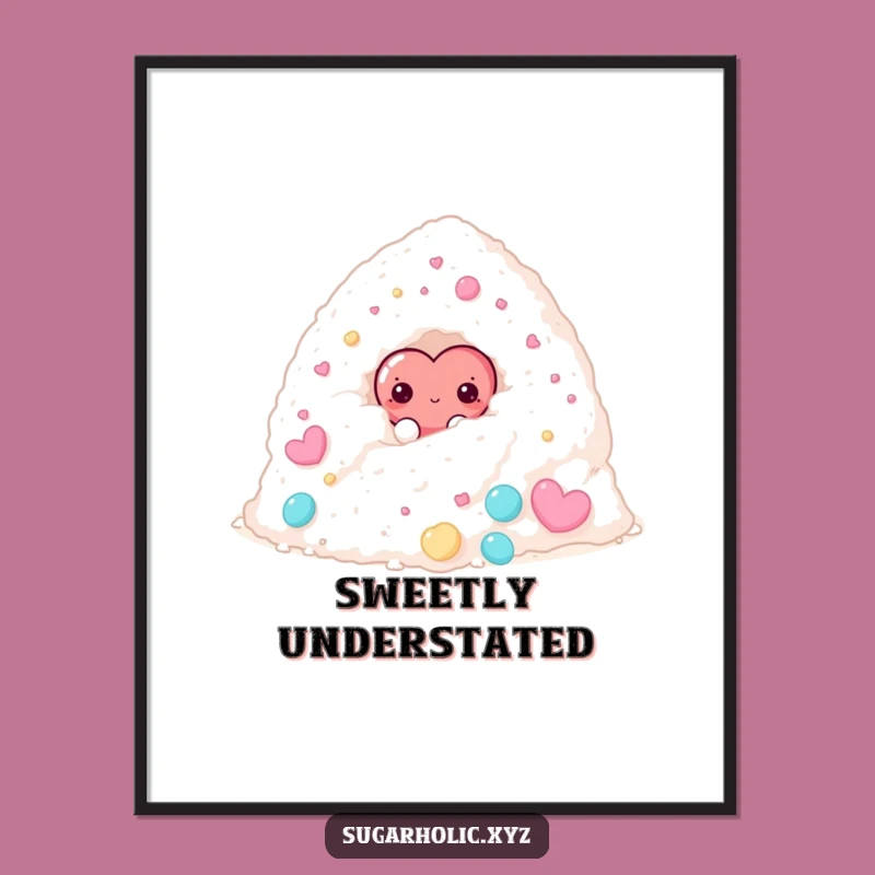 Funny Shy Candy Heart Poster - Whimsical & Hilarious Sweet Wall Art
