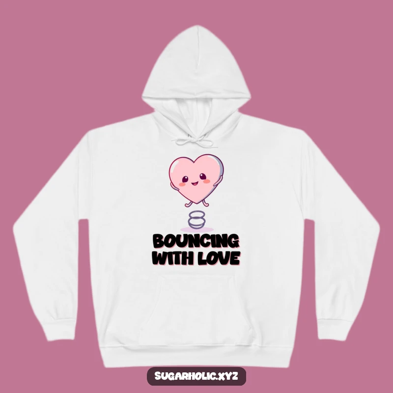 Cozy Funny Candy Heart Spring Hoodie: Bounce into Comfort!