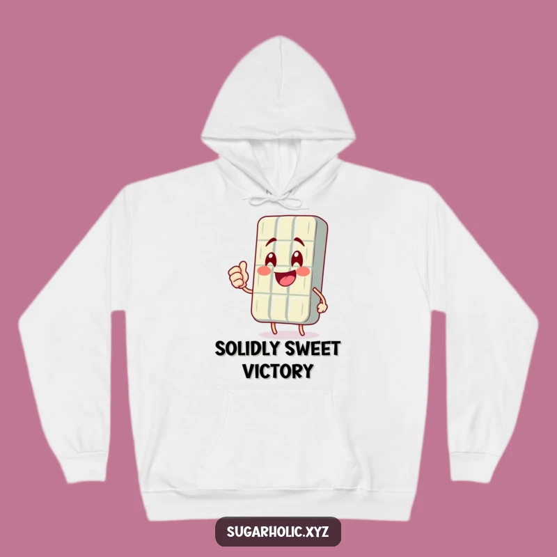 Cozy Funny Chocolate Bar Fist Pump Hoodie: Warmth and Victory Together