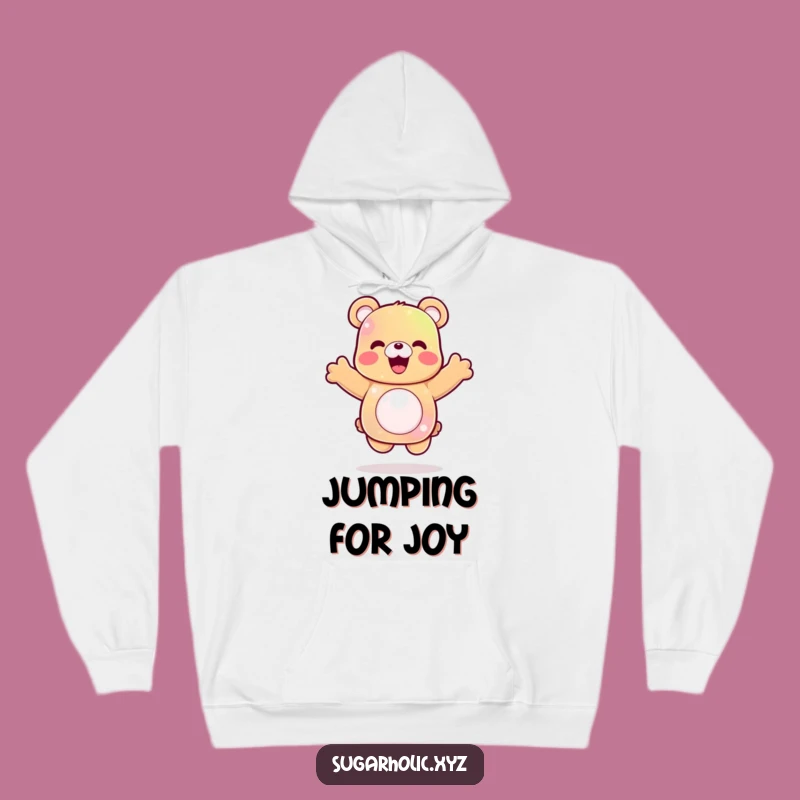 Cozy Funny Gummy Bear Jump Hoodie: Warm Up with Sweet Cheer, Great Gift