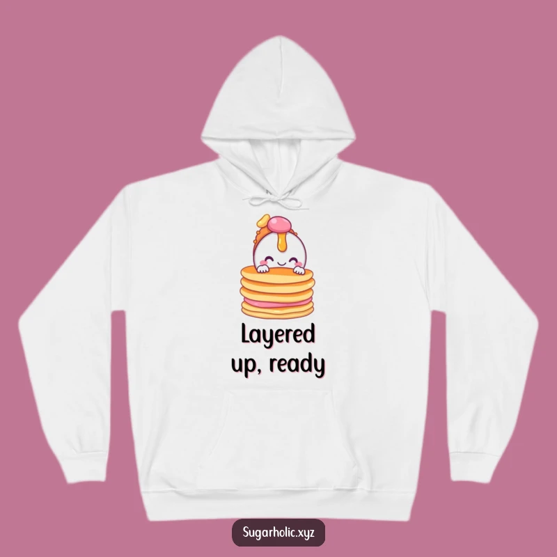Cozy Candy Pancake Reveal Funny Hoodie - Warmth and Whimsy