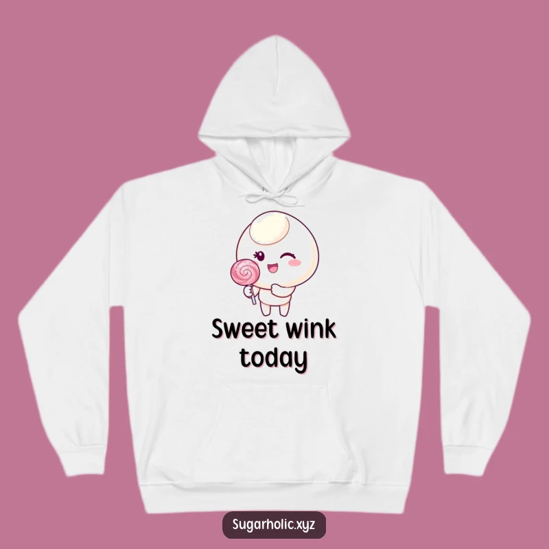 Cozy Charm Funny Candy Hoodie - Wink Your Way to Warmth