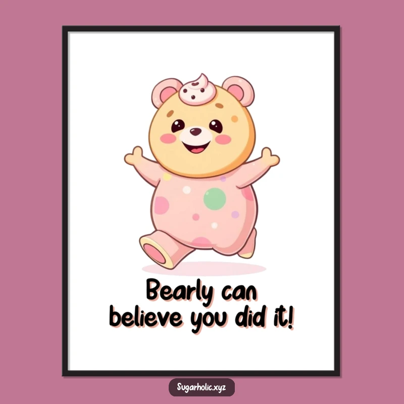 Free Printable Wall Art: Gummy Bear Bounce Cookie Fun, Whimsical Downloadable Art!