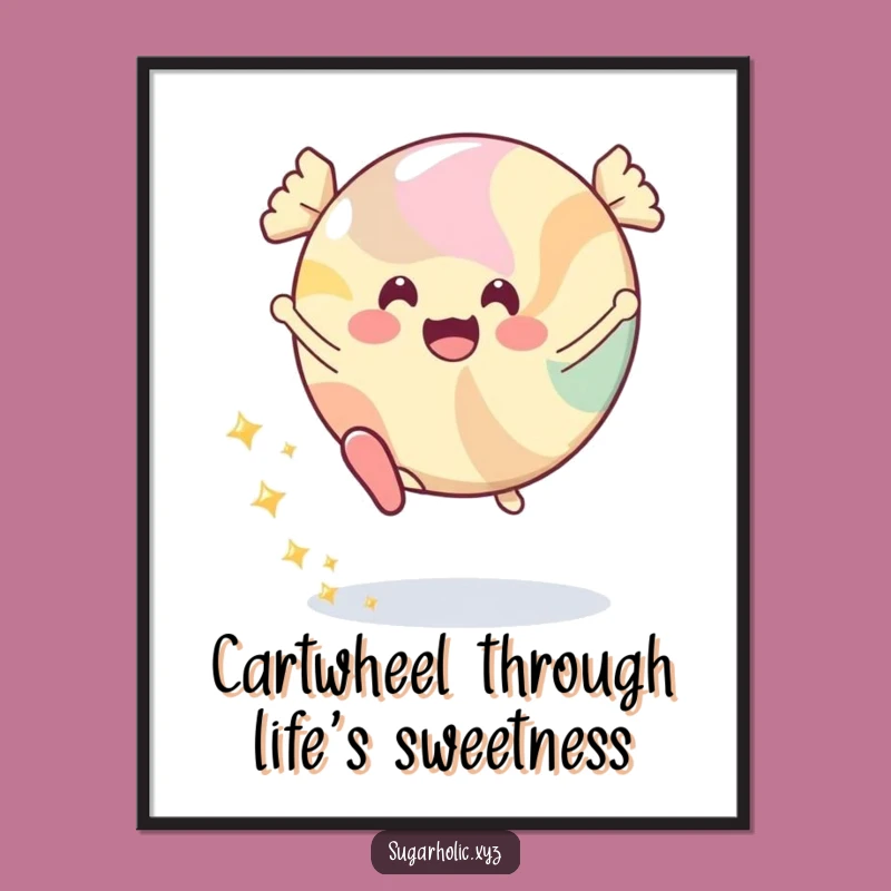 Free Printable Wall Art: Cartwheel Candy - Funny Downloadable Art