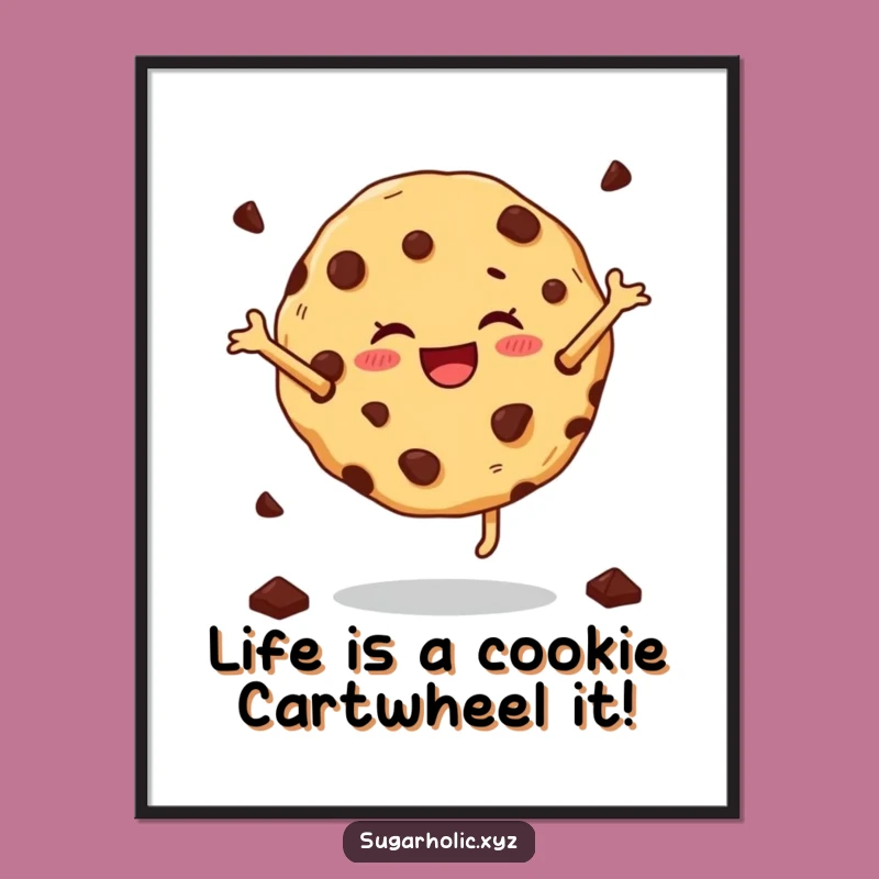 Free Printable Cookie Cartwheel Wall Art: Funny Downloadable Decor for a Cheerful Space