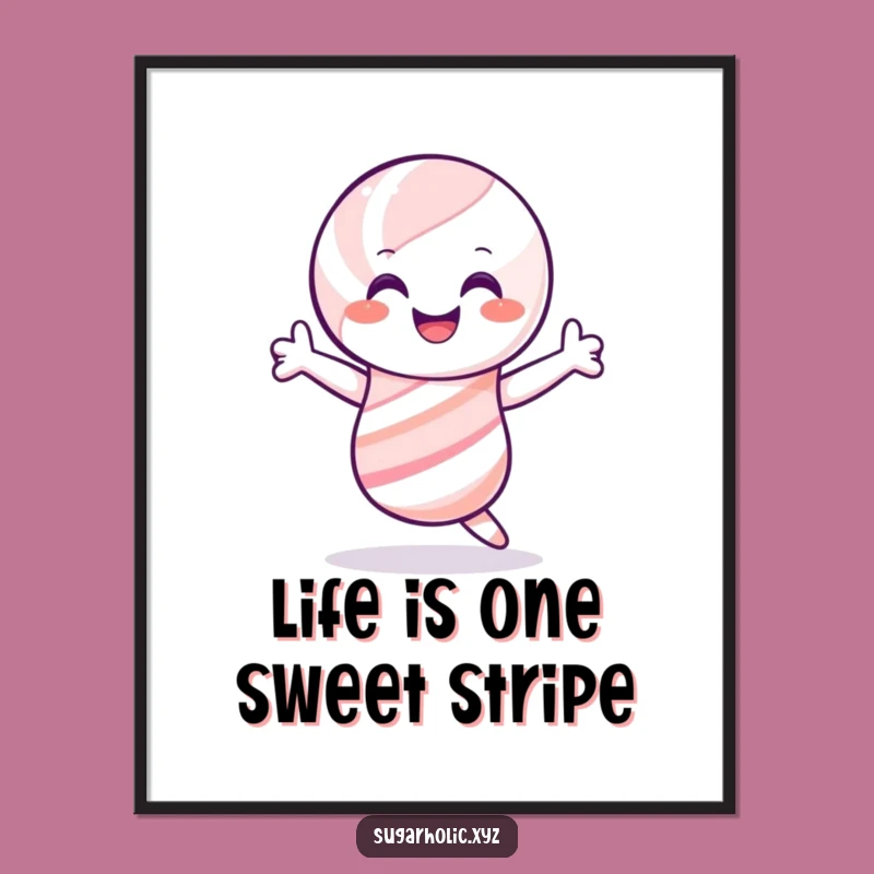 Free Printable Wall Art: Candy Cane Shimmy - Festive Decor Downloadable Gift