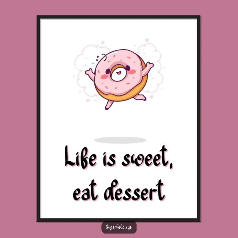 Free Printable Wall Art: Giggling Donut, Humorous Downloadable Decor for a Sweet Home