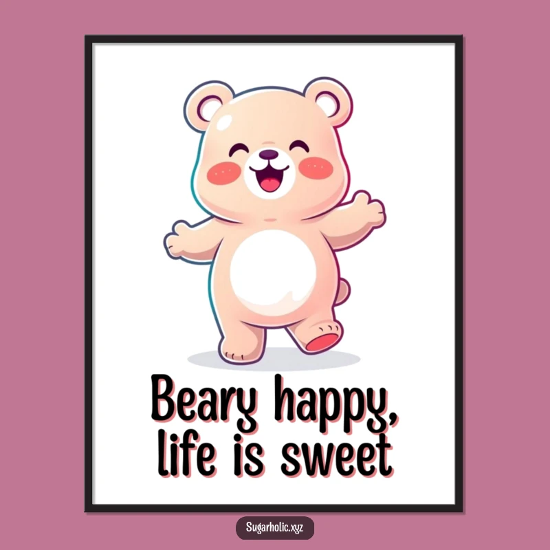 Free Printable Wall Art: Gummy Bear's Joyful Dance for a Colorful Space!