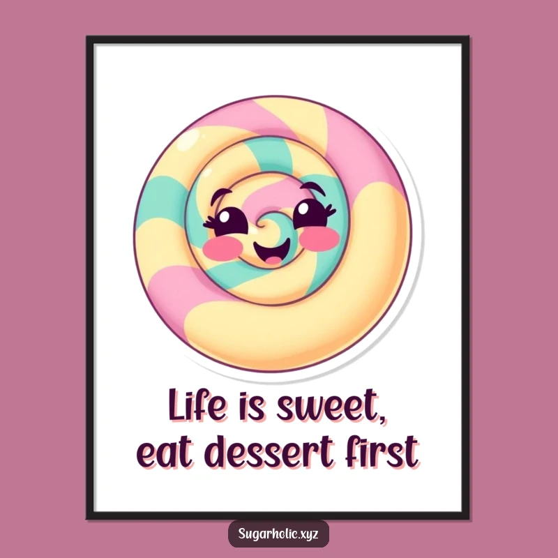 Funny Free Printable Wall Art: Delighted Candy Swirl, Perfect Downloadable Decor!