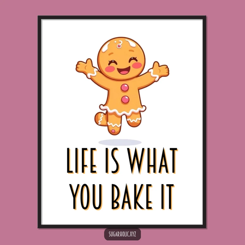 Funny Free Printable Wall Art: Gingerbread Pirouette, Sweet Downloadable Decor
