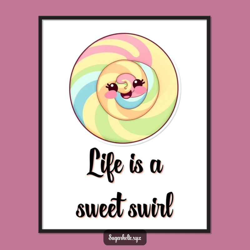 Funny Free Printable Wall Art: Playful Candy Swirl for a Whimsical Room
